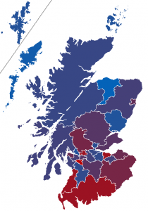 Map of predicted independence referendum results